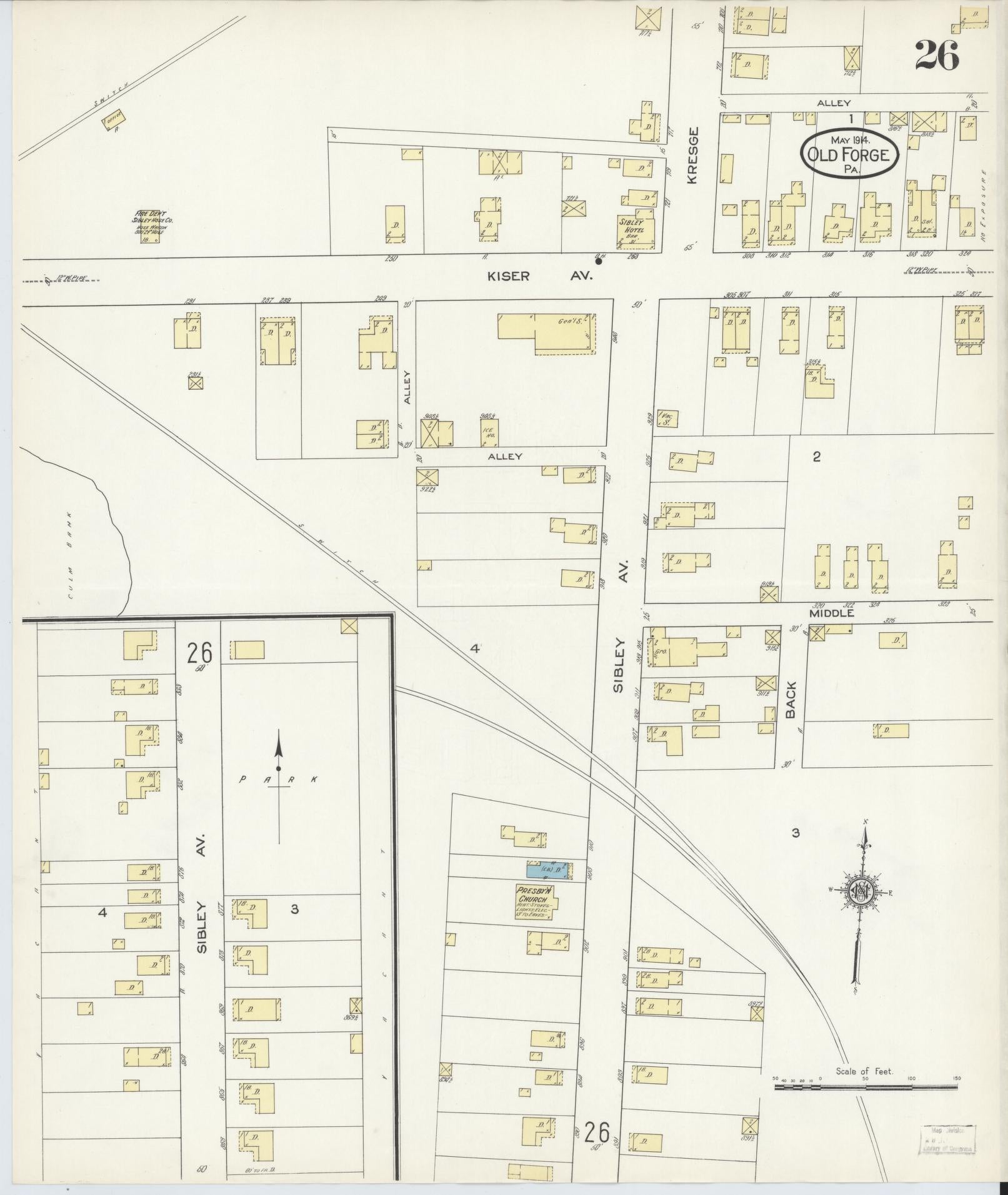 Sanborn Fire Insurance Map from Old Forge, Lackawanna County, Pennsylvania (1914), Sheet #0026 - Complete Map Set gallery image, historic Sanborn map, vintage wall art, Pennsylvania Pennsylvania