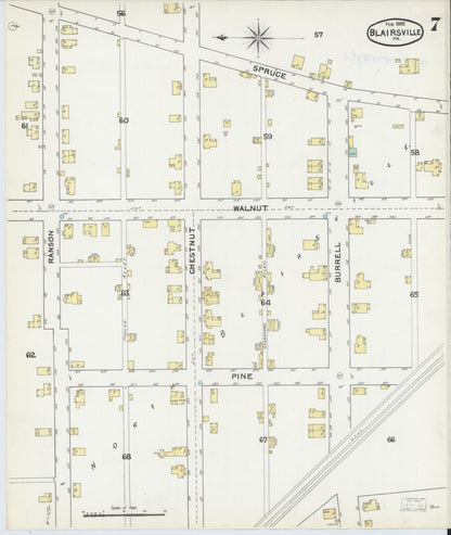 Sanborn Fire Insurance Map from Blairsville, Indiana County, Pennsylvania (1892), Sheet #0007 - Complete Map Set gallery image, historic Sanborn map, vintage wall art, Pennsylvania Pennsylvania