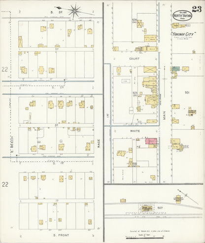 Sanborn Fire Insurance Map from North Yakima, Yakima County, Washington (1905), Sheet #0023 - Complete Map Set gallery image, historic Sanborn map, vintage wall art, Washington Washington