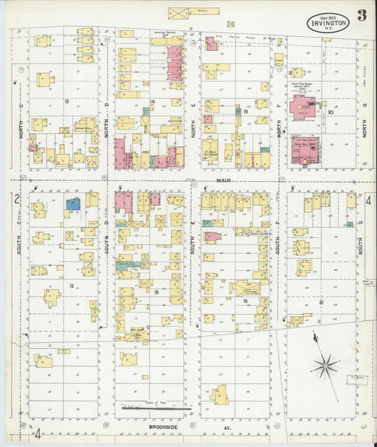 Sanborn Fire Insurance Map from Irvington, Westchester County, New York (1905), Sheet #0003 - Historic Sanborn Fire Insurance Map Print, vintage old map wall art, antique decor, genealogy gift, New York New York map