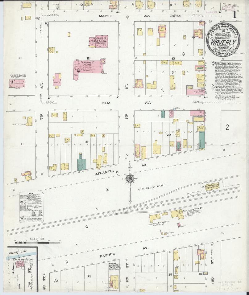 Sanborn Fire Insurance Map from Waverly, Wright County, Minnesota. (1909) – Map View