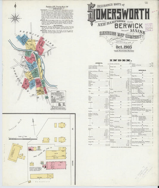 Sanborn Fire Insurance Map from Somersworth, Strafford County, New Hampshire. (1905) – Historic Sanborn Fire Insurance Map Print