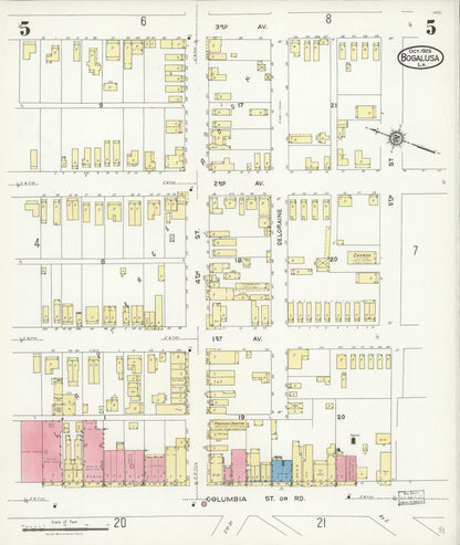 Sanborn Fire Insurance Map from Bogalusa, Washington Parish, Louisiana (1925), Sheet #0005 - Complete Map Set gallery image, historic Sanborn map, vintage wall art, Louisiana Louisiana