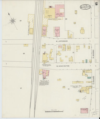 Sanborn Fire Insurance Map from Madison, Morgan County, Georgia (1895), Sheet #0002 - Complete Map Set gallery image, historic Sanborn map, vintage wall art, Georgia Georgia