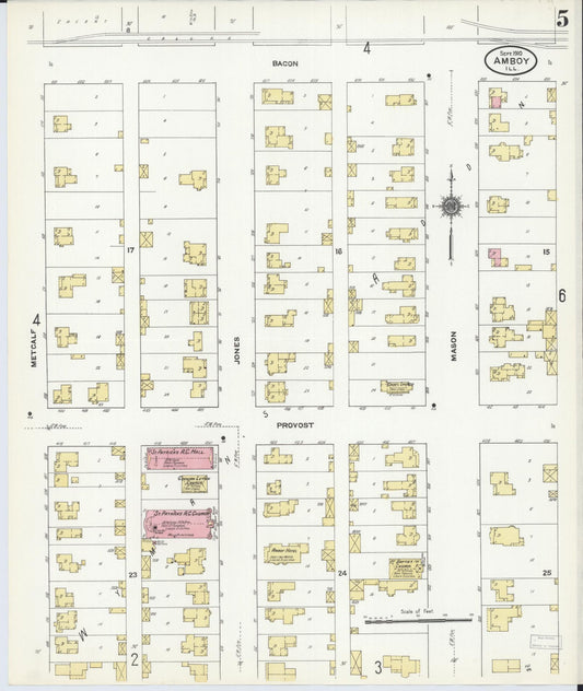 Sanborn Fire Insurance Map from Amboy, Lee County, Illinois (1910), Sheet #0005 - Historic Sanborn Fire Insurance Map Print, vintage old map wall art, antique decor, genealogy gift, Illinois Illinois map
