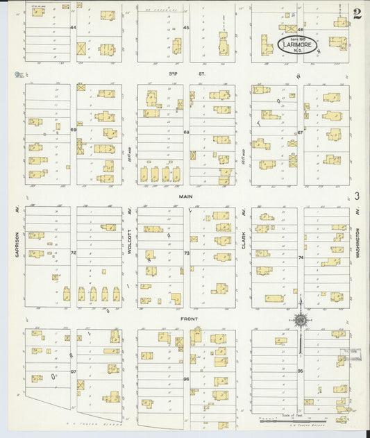 Sanborn Fire Insurance Map from Larimore, Grand Forks County, North Dakota (1910), Sheet #0002 - Historic Sanborn Fire Insurance Map Print, vintage old map wall art, antique decor, genealogy gift, North Dakota North Dakota map