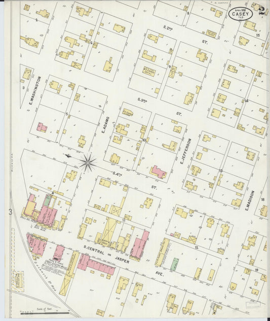 Sanborn Fire Insurance Map from Casey, Clark County, Illinois (1898), Sheet #0002 - Historic Sanborn Fire Insurance Map Print, vintage old map wall art, antique decor, genealogy gift, Illinois Illinois map