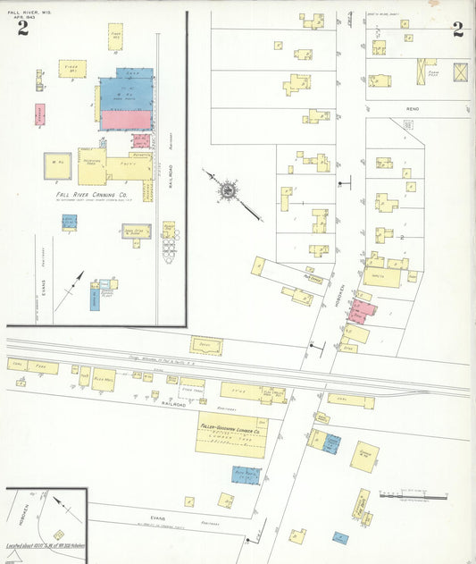 Sanborn Fire Insurance Map from Fall River, Columbia County, Wisconsin (1943), Sheet #0002 - Historic Sanborn Fire Insurance Map Print, vintage old map wall art, antique decor, genealogy gift, Wisconsin Wisconsin map