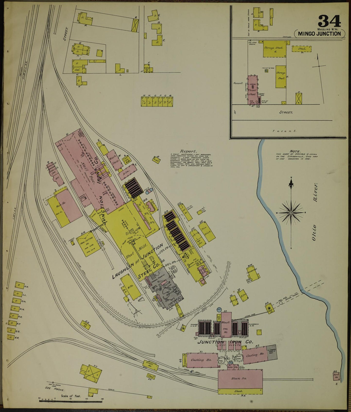 Sanborn Fire Insurance Map from Wheeling, Ohio County, West Virginia (1890), Sheet #0034 - Complete Map Set gallery image, historic Sanborn map, vintage wall art, West Virginia West Virginia