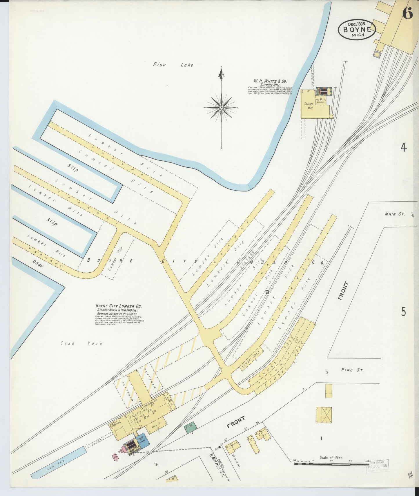 Sanborn Fire Insurance Map from Boyne City, Charlevoix County, Michigan (1905), Sheet #0006 - Complete Map Set gallery image, historic Sanborn map, vintage wall art, Michigan Michigan