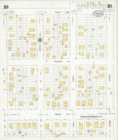 Sanborn Fire Insurance Map from Tonkawa, Kay County, Oklahoma (1925), Sheet #0010 - Complete Map Set gallery image, historic Sanborn map, vintage wall art, Oklahoma Oklahoma