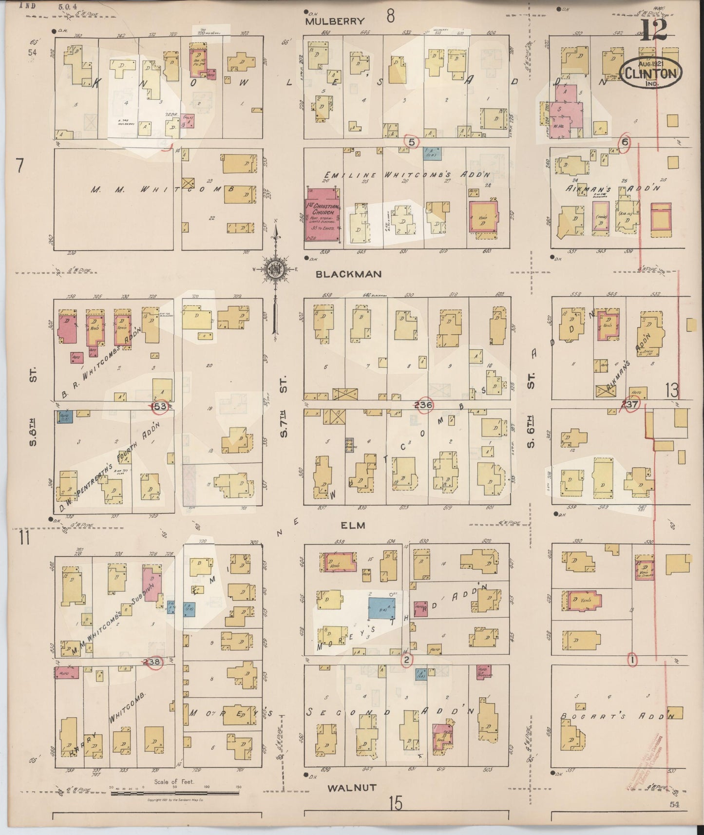 Sanborn Fire Insurance Map from Clinton, Vermillion County, Indiana (1947), Sheet #0012 - Complete Map Set gallery image, historic Sanborn map, vintage wall art, Indiana Indiana