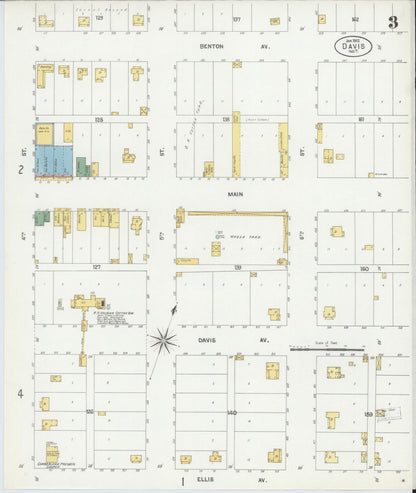 Sanborn Fire Insurance Map from Davis, Murray County, Oklahoma (1902), Sheet #0003 - Complete Map Set gallery image, historic Sanborn map, vintage wall art, Oklahoma Oklahoma