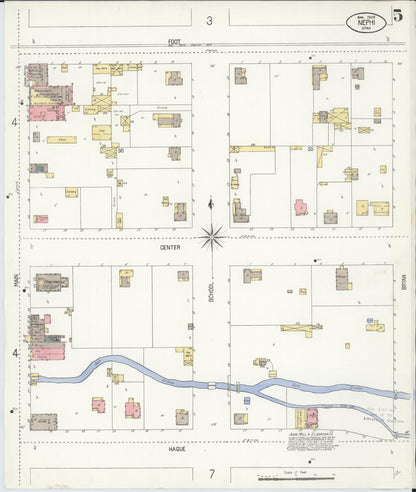 Sanborn Fire Insurance Map from Nephi, Juab County, Utah (1908), Sheet #0005 - Complete Map Set gallery image, historic Sanborn map, vintage wall art, Utah Utah