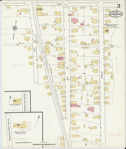 Sanborn Fire Insurance Map from Vanceburg, Lewis County, Kentucky (1916), Sheet #0003 - Complete Map Set gallery image, historic Sanborn map, vintage wall art, Kentucky Kentucky