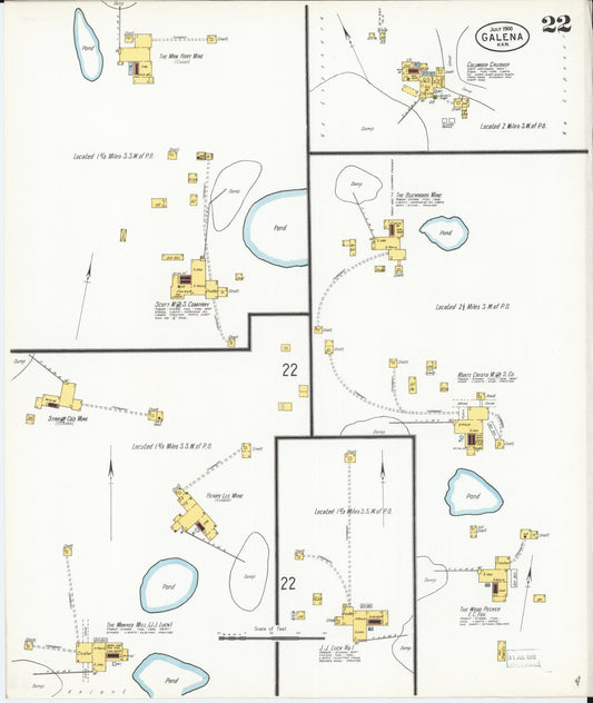 Sanborn Fire Insurance Map from Galena, Cherokee County, Kansas (1900), Sheet #0022 - Historic Sanborn Fire Insurance Map Print, vintage old map wall art, antique decor, genealogy gift, Kansas Kansas map
