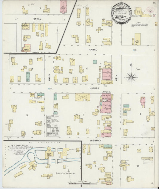 Sanborn Fire Insurance Map from Belfast, Allegany County, New York (1897), Sheet #0001 - Historic Sanborn Fire Insurance Map Print, vintage old map wall art, antique decor, genealogy gift, New York New York map