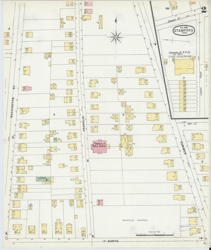 Sanborn Fire Insurance Map from Stamford, Fairfield County, Connecticut (1896), Sheet #0002 - Complete Map Set gallery image, historic Sanborn map, vintage wall art, Connecticut Connecticut