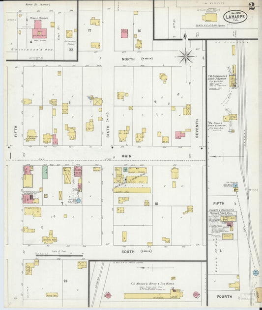 Sanborn Fire Insurance Map from La Harpe, Hancock County, Illinois (1898), Sheet #0002 - Historic Sanborn Fire Insurance Map Print, vintage old map wall art, antique decor, genealogy gift, Illinois Illinois map