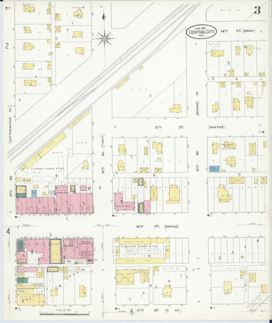 Sanborn Fire Insurance Map from Central City, Merrick County, Nebraska (1909), Sheet #0003 - Historic Sanborn Fire Insurance Map Print, vintage old map wall art, antique decor, genealogy gift, Nebraska Nebraska map