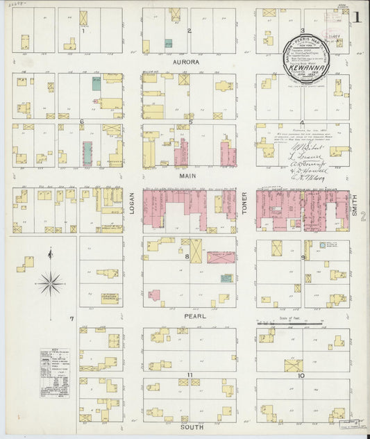 Sanborn Fire Insurance Map from Kewanna, Fulton County, Indiana (1893), Sheet #0001 - Historic Sanborn Fire Insurance Map Print, vintage old map wall art, antique decor, genealogy gift, Indiana Indiana map