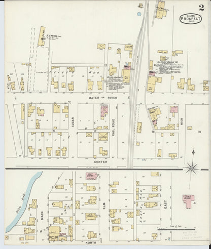 Sanborn Fire Insurance Map from Prospect, Marion County, Ohio (1896), Sheet #0002 - Complete Map Set gallery image, historic Sanborn map, vintage wall art, Ohio Ohio