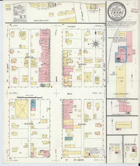Sanborn Fire Insurance Map from Capac, Saint Clair County, Michigan (1909), Sheet #0001 - Historic Sanborn Fire Insurance Map Print, vintage old map wall art, antique decor, genealogy gift, Michigan Michigan map