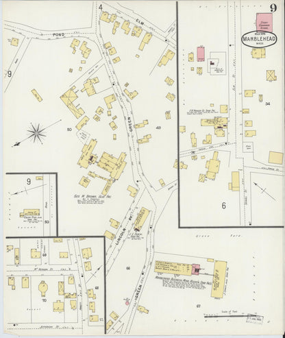 Sanborn Fire Insurance Map from Marblehead, Essex County, Massachusetts (1896), Sheet #0009 - Complete Map Set gallery image, historic Sanborn map, vintage wall art, Massachusetts Massachusetts