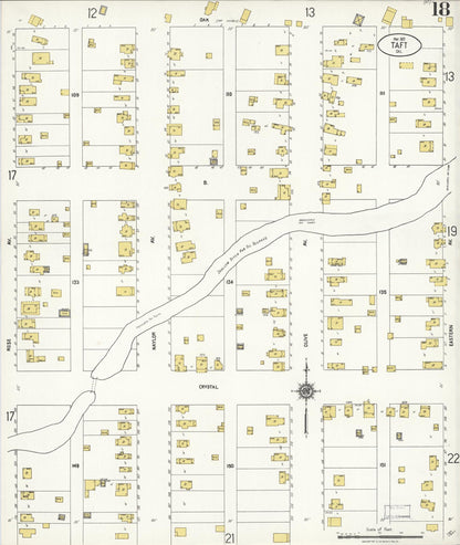 Sanborn Fire Insurance Map from Taft, Kern County, California (1921), Sheet #0018 - Complete Map Set gallery image, historic Sanborn map, vintage wall art, California California