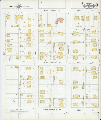 Sanborn Fire Insurance Map from Murphysboro, Jackson County, Illinois (1902), Sheet #0008 - Complete Map Set gallery image, historic Sanborn map, vintage wall art, Illinois Illinois