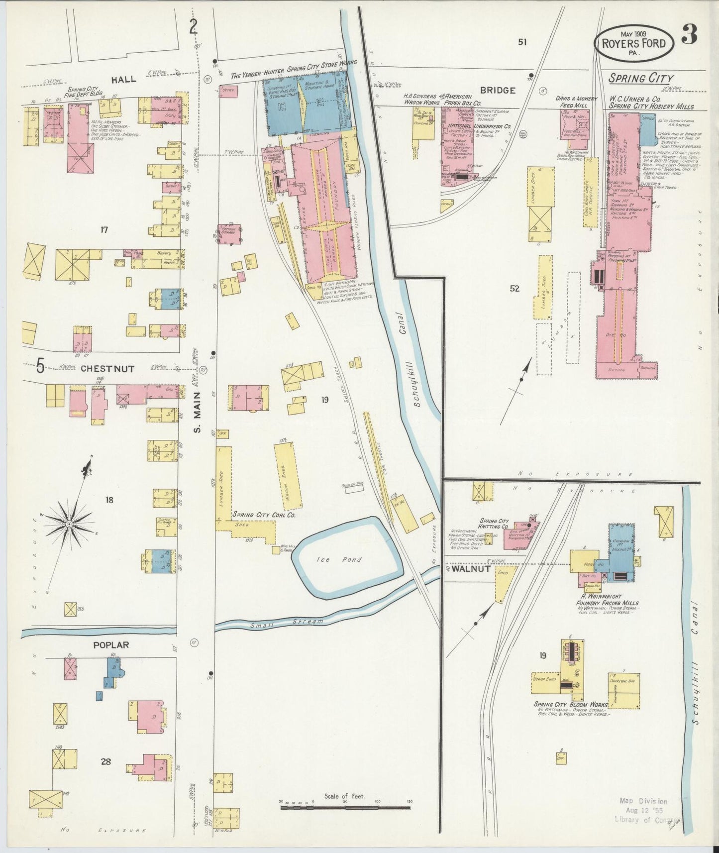 Sanborn Fire Insurance Map from Royersford, Montgomery County, Pennsylvania (1909), Sheet #0003 - Complete Map Set gallery image, historic Sanborn map, vintage wall art, Pennsylvania Pennsylvania