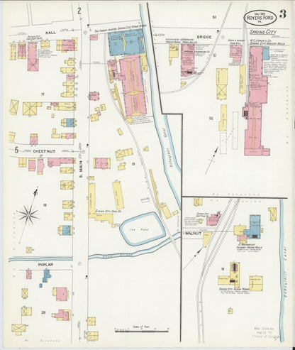 Sanborn Fire Insurance Map from Royersford, Montgomery County, Pennsylvania (1909), Sheet #0003 - Complete Map Set gallery image, historic Sanborn map, vintage wall art, Pennsylvania Pennsylvania