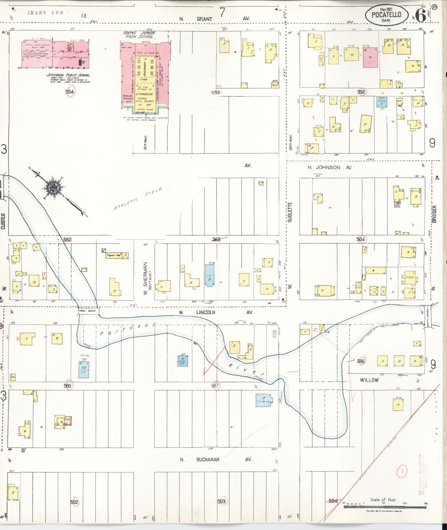 Sanborn Fire Insurance Map from Pocatello, Bannock County, Idaho (1948), Sheet #0006 - Complete Map Set gallery image, historic Sanborn map, vintage wall art, Idaho Idaho