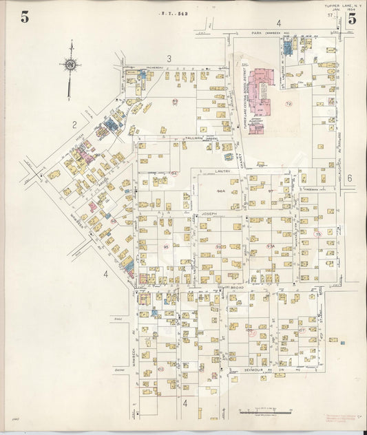 Sanborn Fire Insurance Map from Tupper Lake, Franklin County, New York (1950), Sheet #0005 - Historic Sanborn Fire Insurance Map Print, vintage old map wall art, antique decor, genealogy gift, New York New York map