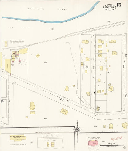 Sanborn Fire Insurance Map from Lewiston, Nez Perce County, Idaho (1918), Sheet #0015 - Complete Map Set gallery image, historic Sanborn map, vintage wall art, Idaho Idaho