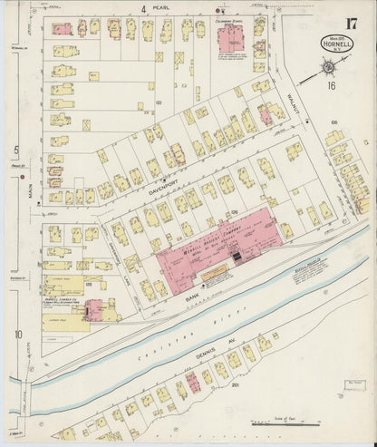 Sanborn Fire Insurance Map from Hornell, Steuben County, New York (1915), Sheet #0017 - Historic Sanborn Fire Insurance Map Print, vintage old map wall art, antique decor, genealogy gift, New York New York map
