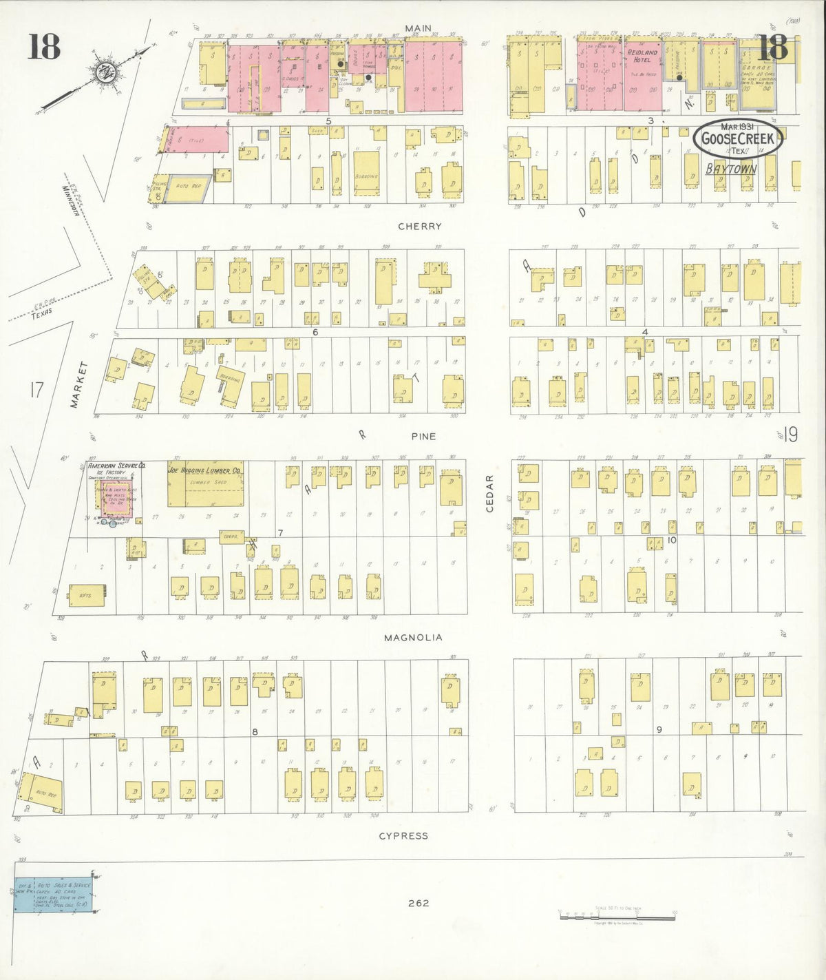 Sanborn Fire Insurance Map from Goose Creek, Harris County, Texas (1931), Sheet #0018 - Complete Map Set gallery image, historic Sanborn map, vintage wall art, Texas Texas
