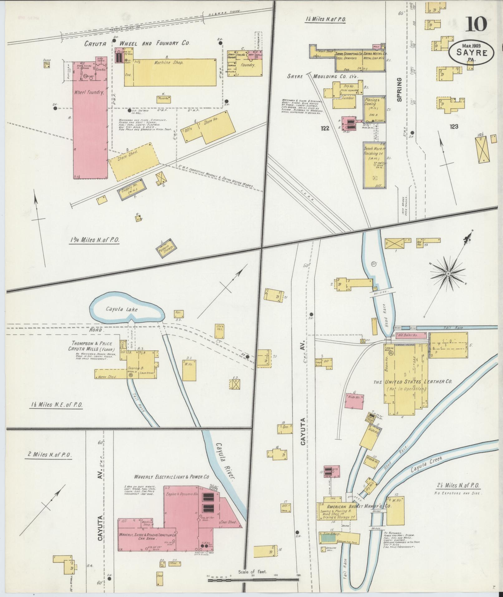 Sanborn Fire Insurance Map from Sayre, Bradford County, Pennsylvania (1903), Sheet #0010 - Complete Map Set gallery image, historic Sanborn map, vintage wall art, Pennsylvania Pennsylvania