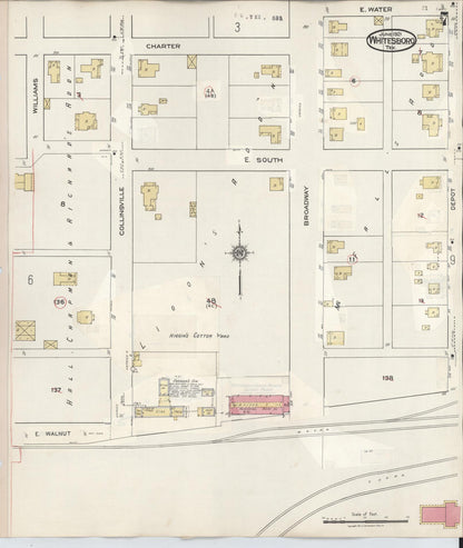 Sanborn Fire Insurance Map from Whitesboro, Grayson County, Texas (1943), Sheet #0007 - Complete Map Set gallery image, historic Sanborn map, vintage wall art, Texas Texas