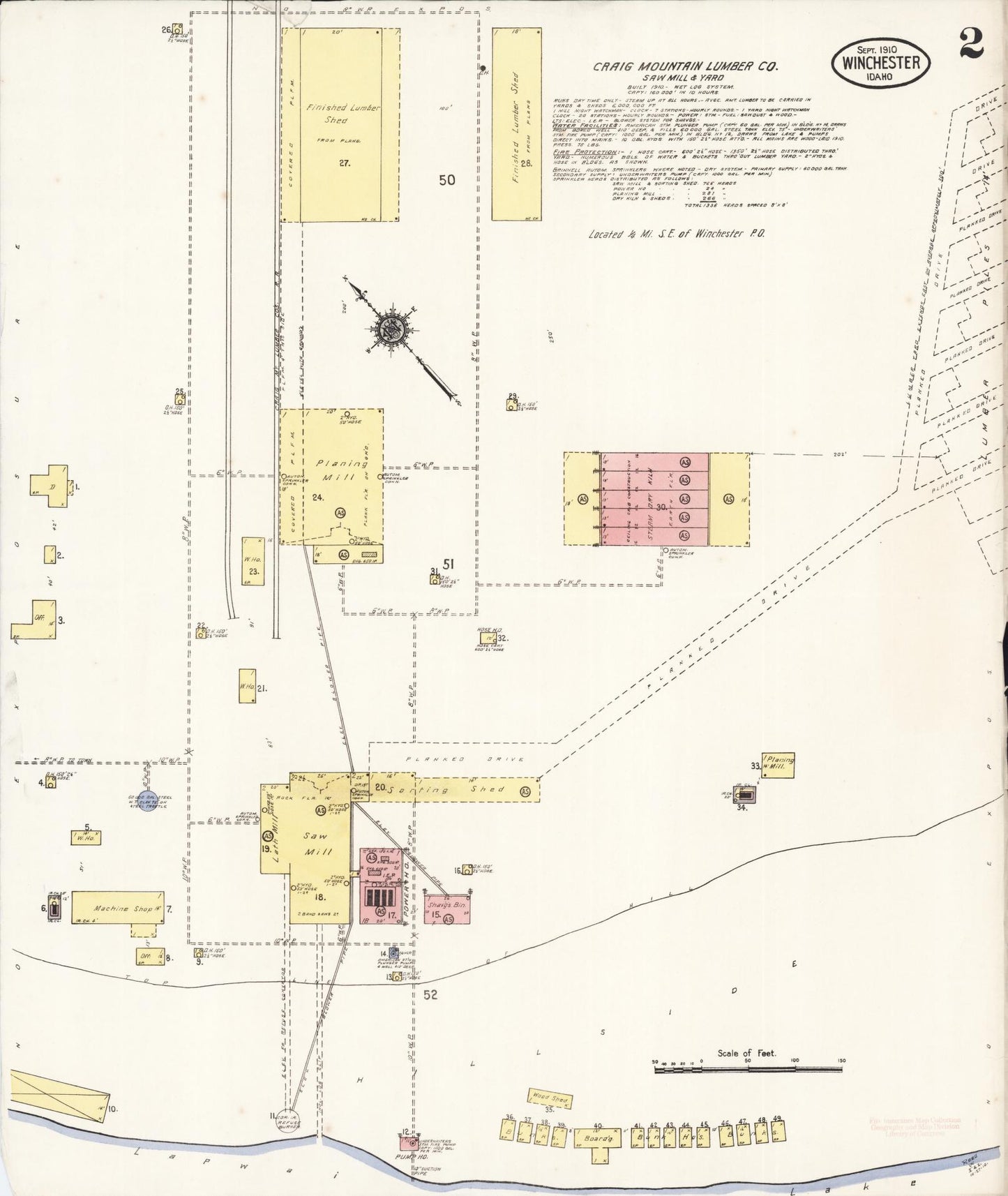 Sanborn Fire Insurance Map from Winchester, Lewis County, Idaho (1910), Sheet #0002 - Complete Map Set gallery image, historic Sanborn map, vintage wall art, Idaho Idaho