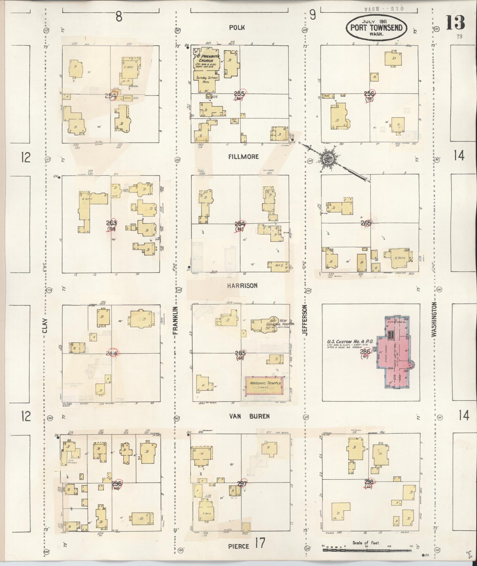 Sanborn Fire Insurance Map from Port Townsend, Jefferson County, Washington (1949), Sheet #0013 - Complete Map Set gallery image, historic Sanborn map, vintage wall art, Washington Washington