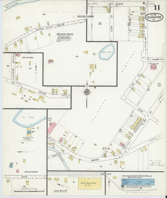 Sanborn Fire Insurance Map from Lehighton, Carbon County, Pennsylvania (1915), Sheet #0011 - Historic Sanborn Fire Insurance Map Print, vintage old map wall art, antique decor, genealogy gift, Pennsylvania Pennsylvania map