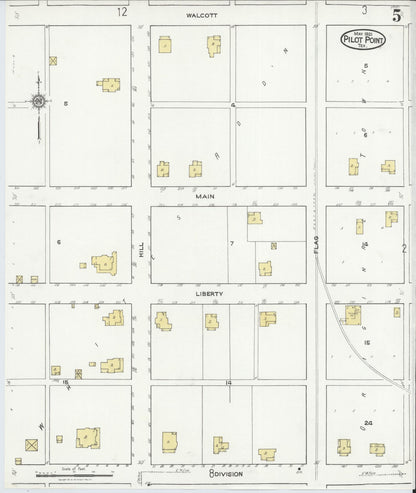 Sanborn Fire Insurance Map from Pilot Point, Denton County, Texas (1921), Sheet #0005 - Historic Sanborn Fire Insurance Map Print, vintage old map wall art, antique decor, genealogy gift, Texas Texas map