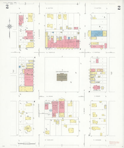 Sanborn Fire Insurance Map from Clay Center, Clay County, Nebraska (1936), Sheet #0002 - Complete Map Set gallery image, historic Sanborn map, vintage wall art, Nebraska Nebraska