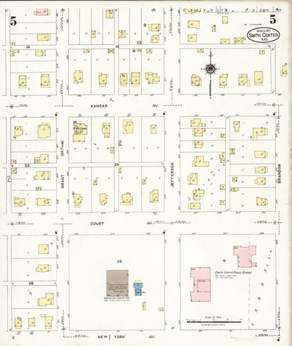 Sanborn Fire Insurance Map from Smith Center, Smith County, Kansas (1925), Sheet #0005 - Complete Map Set gallery image, historic Sanborn map, vintage wall art, Kansas Kansas