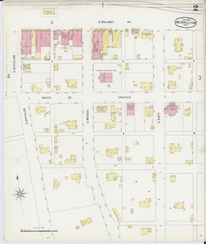 Sanborn Fire Insurance Map from Morrilton, Conway County, Arkansas (1896), Sheet #0002 - Complete Map Set gallery image, historic Sanborn map, vintage wall art, Arkansas Arkansas