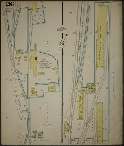Sanborn Fire Insurance Map from Tacoma, Pierce County, Washington (1888), Sheet #0026 - Complete Map Set gallery image, historic Sanborn map, vintage wall art, Washington Washington