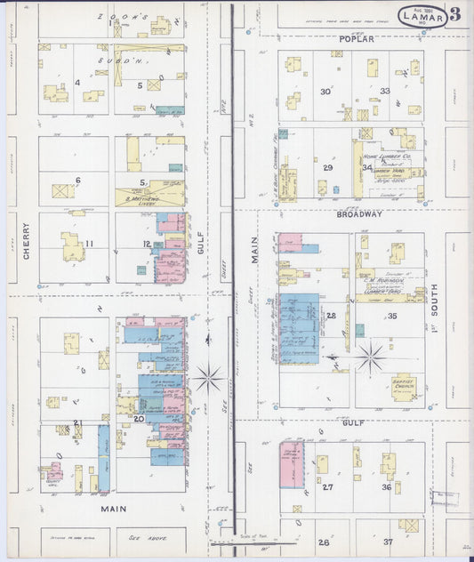Sanborn Fire Insurance Map from Lamar, Barton County, Missouri (1891), Sheet #0003 - Historic Sanborn Fire Insurance Map Print, vintage old map wall art, antique decor, genealogy gift, Missouri Missouri map
