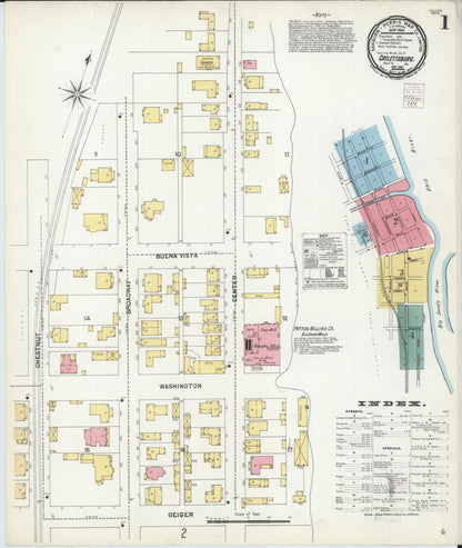 Sanborn Fire Insurance Map from Catlettsburg, Boyd County, Kentucky (1901), Sheet #0001 - Complete Map Set gallery image, historic Sanborn map, vintage wall art, Kentucky Kentucky