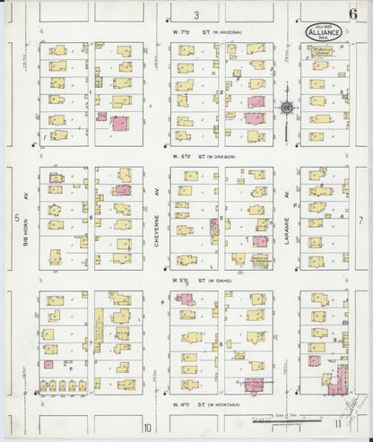 Sanborn Fire Insurance Map from Alliance, Box Butte County, Nebraska (1920), Sheet #0006 - Complete Map Set gallery image, historic Sanborn map, vintage wall art, Nebraska Nebraska